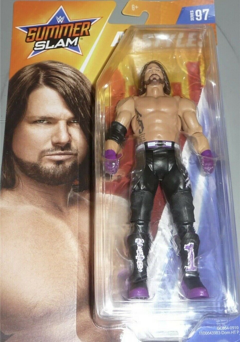 WWE Basic #97 Summerslam AJ Styles Mattel Wrestling Figure